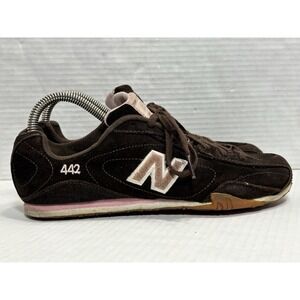 New Balance 442 CW442CTP Brown Suede Retro Sneakers Gum Sole Women's 8 B